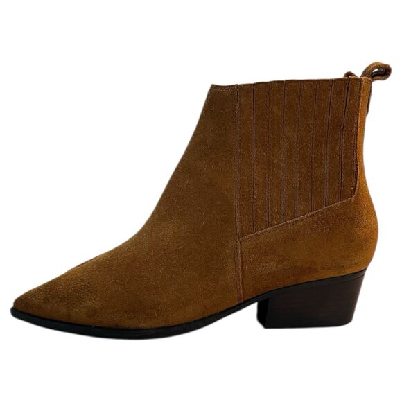 Marc Fisher Yarita Size 10M Brown Suede Pull On Pointed Toe Ankle Bootie - Picture 2 of 13